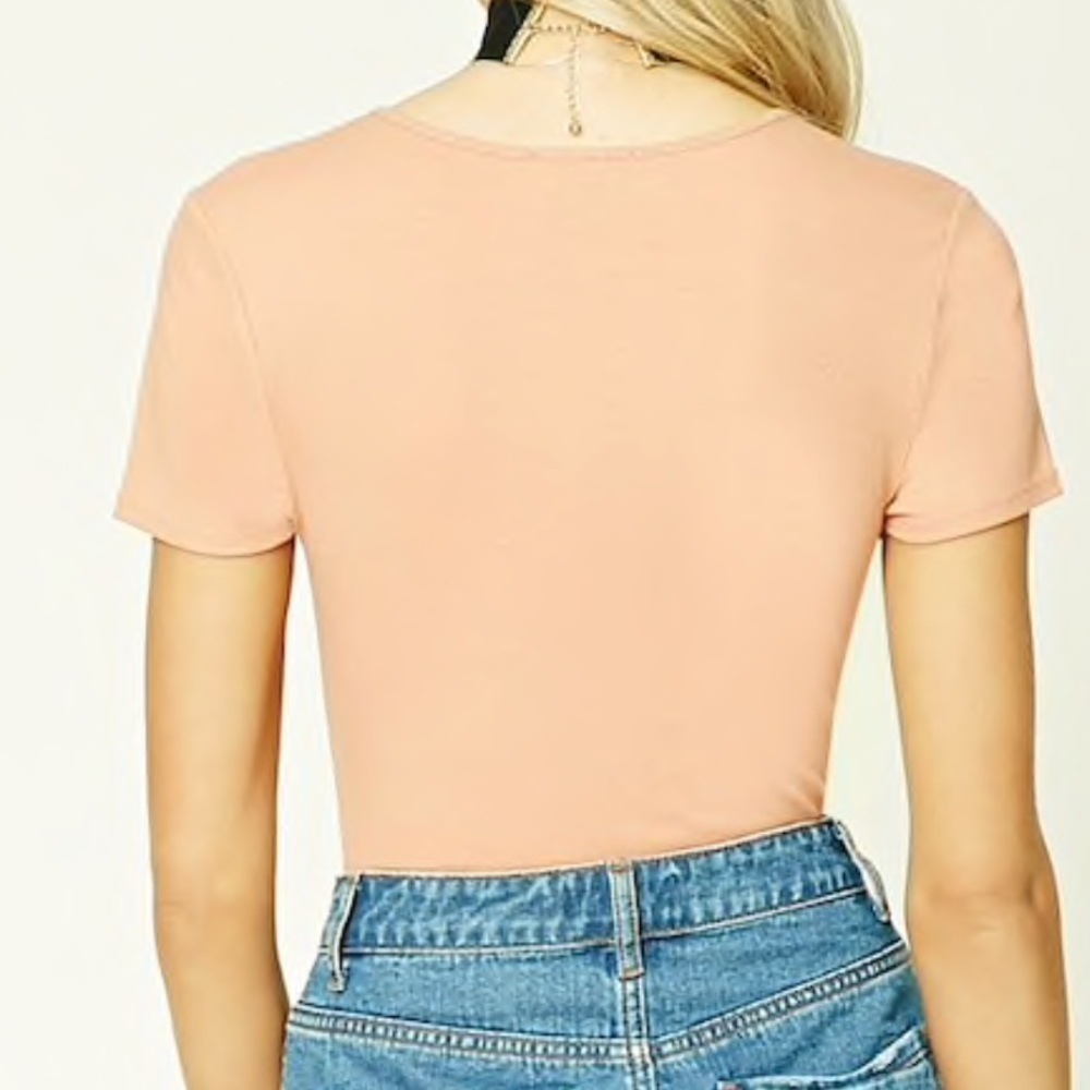 NWT forever21 knit bodysuit in salmon S - Picture 4 of 7